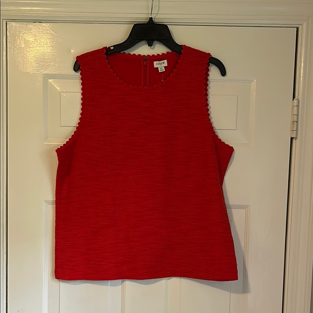 J Crew Red Sleeveless Top
